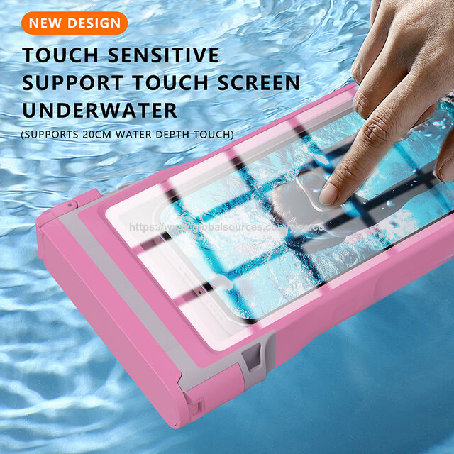Funda impermeable de 15 metros/50 pies para teléfonos de hasta 6.9 pulgadas, compatible con el uso táctil bajo el agua, con cordón gratis, funda para iPod Touch