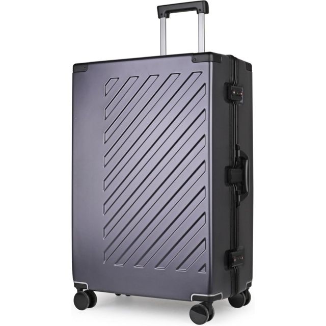 Mala Grande 100% Policarbonato Sem Zíper, Bagagem Rígida para Despachar com Fechaduras Duplas TSA e 4 Rodas, Liga de Alumínio for sale at factory direct price
