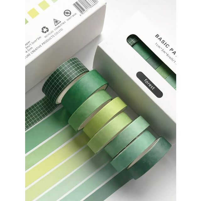 Rollos de cinta washi ecológicos personalizados con etiquetas adhesivas plegadas multicapa, MOQ bajo, ideales para diarios y planificadores