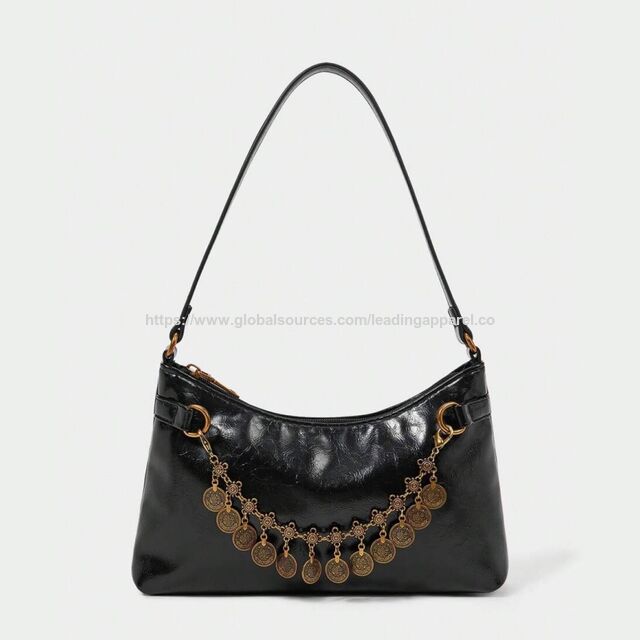 Wholesale design Fashion women's bag Chains hand-held Ruched Rock shoulder bag Pillow Underarm Hand bag Y2K for sale at factory direct price