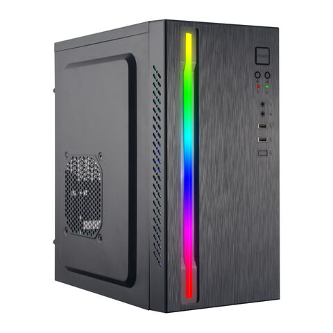 Gabinete de PC Atx OEM / ODM Torre Completa Computador de Escritório Ventoinha RGB Painel LCD Frontal de Plástico Transparente Super Gabinete de Computador Desktop
