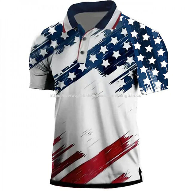 Maßgeschneidertes europäisch-amerikanisches Herren-Poloshirt, desodorierend, hawaiianisch, schnelltrocknend, Golfanzug