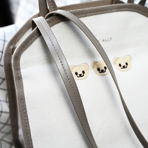 Koreanische INS Mommy Bag Canvas Mutter- und Babytasche Leichte Handtasche Bequeme Tasche One Shoulder Weiß
