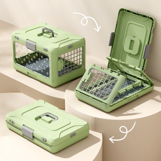 Transportín Plegable para Mascotas Aprobado por Aerolíneas, Transpirable, Portátil, Jaula para Gatos para Viajes en Coche y Aventuras al Aire Libre