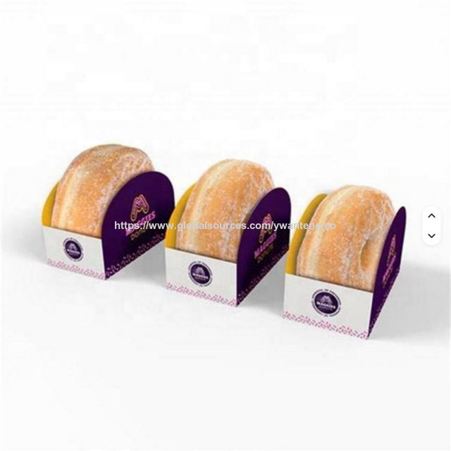 Mini Cajas de Papel para Donas de Panadería con Impresión a Color Personalizada - Bandejas de Embalaje para Alimentos