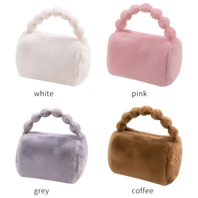 Cute Plush Fluffy Handbag: Soft faux fur, braided handle, mini tote design. Perfect for girls parties, dates & daily outings. for sale at factory direct price