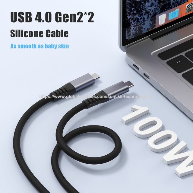 USB 4.0Gen 2*2 high speed,4K 60Hz,support PD 100W or PD 240W max,Smooth silicone jacket,type C cable for sale at factory direct price