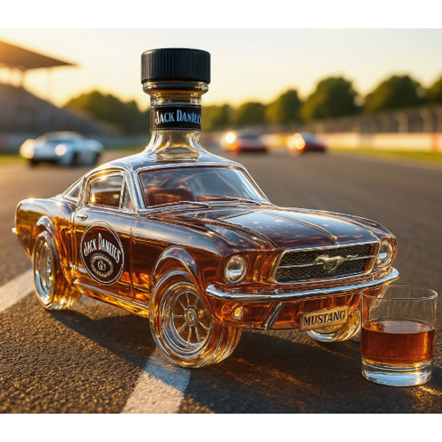 Bouteille de Whisky Voiture de Police Mustang (Carafe en Verre Thème Jamson)