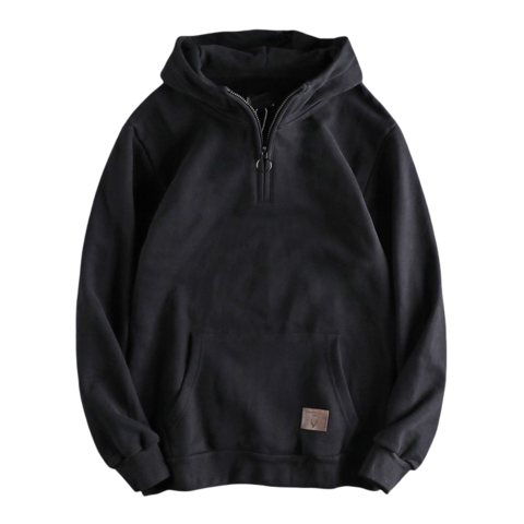 Herren Half-Zip Kapuzenpullover | Koreanischer Japanischer Streetwear-Stil | Frühlings-/Herbst-Pullover | Trendiger Unisex-Crewneck-Top für Jugendliche