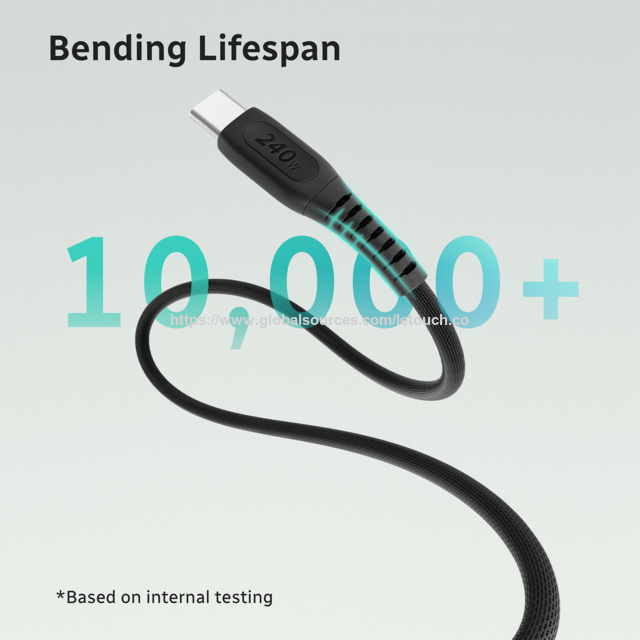 240W USB-C Fast Charging Cable by Le Touch, High-Speed Power Cord for Laptops, Phones and Power-Hungry Devices