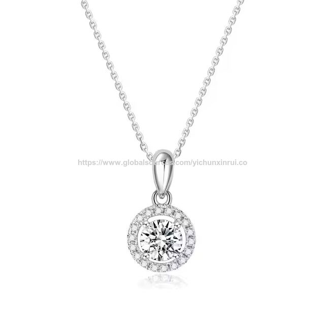 Collier Ras du Cou Unisexe en Or Blanc 18K avec Diamant de 0,5ct Cultivé en Laboratoire, Couleur D, Taille Brillant, Bijou Certifié NGSTC, Prix Usine
