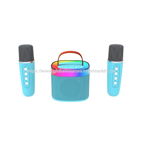 100W Portable Bluetooth Karaoke Speaker Set with Dual Wireless Mics, Heavy Bass, and Colorful LED Lights Portable gaming speaker for sale at factory direct price