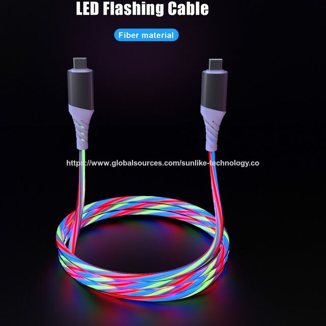 LED falshing cable,shiny cable, fits party and festival decoration,remarkable light, for phone charging. for sale at factory direct price