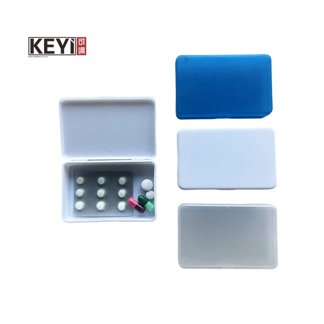 Hot Sale Rectangular Pill Box Portable Single Grid Mini Flip-top Medicine Storage Case for Travel for sale at factory direct price