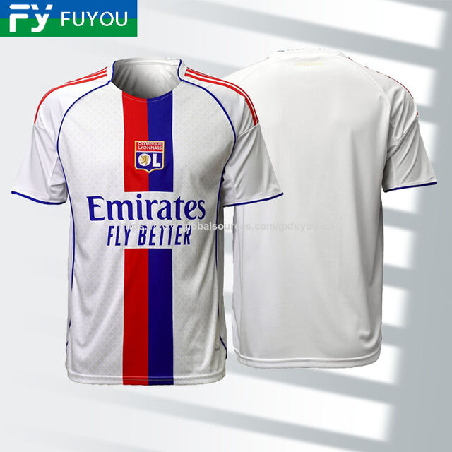 Maillot de football domicile Olympique Lyonnais 25-26 pour les supporters, haute qualité thaïlandaise, blanc. OEM ODM