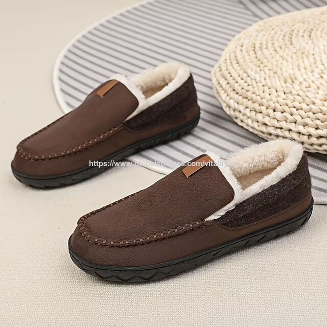 Zapatillas de Casa para Hombre con Puntera y Talón Cerrados, Certificación BSCI, Forro de Felpa Transpirable y Suela Ligera de TPR for sale at factory direct price