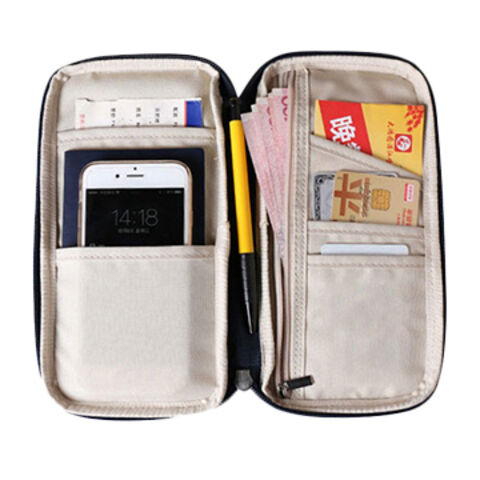 Organizador de documentos de viagem com logotipo personalizado, porta-passaporte, carteira de viagem, bolsa de armazenamento de viagem importante for sale at factory direct price