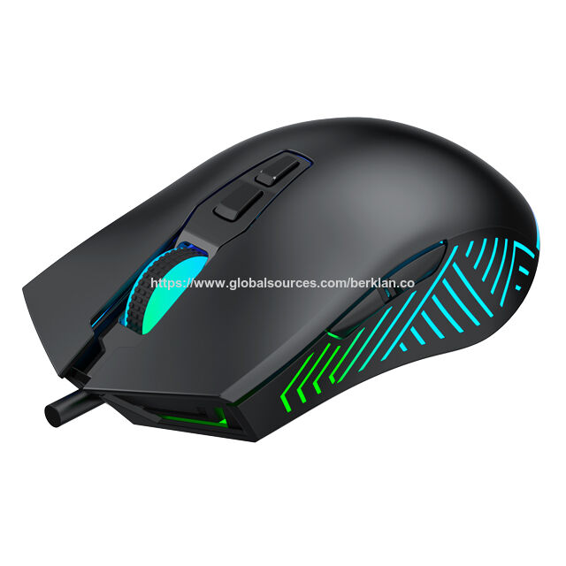 ماوس ألعاب USB سلكي بإضاءة خلفية RGB رائجة البيع مع أزرار قابلة للتخصيص وبرامج بسيطة للاعبين في المكتب المنزلي