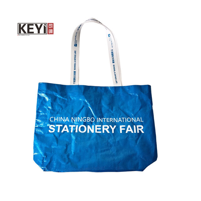 Bolsas de compra tejidas reutilizables, comestibles personalizados al por mayor, bolsos de reciclaje laminados, bolsas reciclables