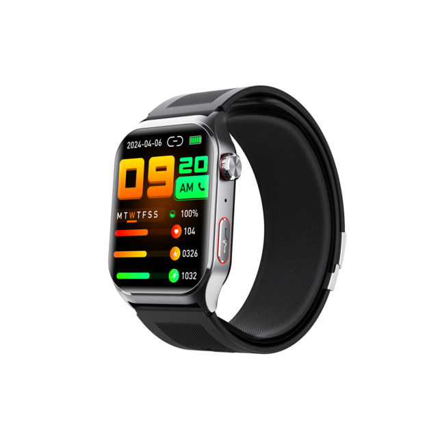 MU-F520 Air Pump Blood Pressure Smart Watch with Heart Rate Monitoring, Sleep Tracking, Voice Broadcast, SOS & Fall Detection