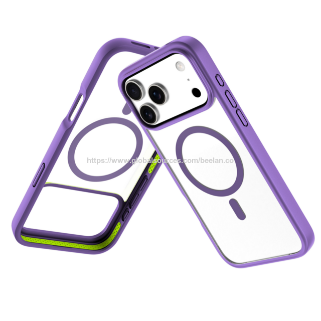 Casing ponsel TPU PC harga pabrik dengan ketahanan gores tinggi dan perlindungan anti jatuh untuk iPhone 17 ungu