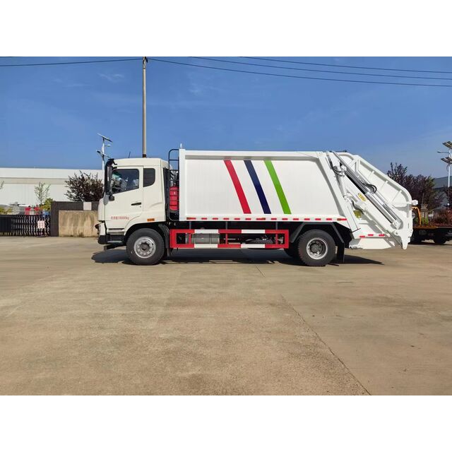 Camión de Transferencia de Compresión de Basura de 17 Metros Cúbicos con Tolva Triangular para Descarga Automática de Basura for sale at factory direct price