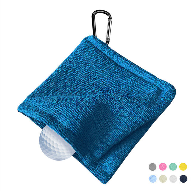 Verdicktes Golfhandtuch mit Karabiner - Mikrofaser Golfball- & Schlägerreinigungstuch (14x14cm)