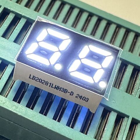 Pantalla LED de 7 segmentos y 2 dígitos, súper brillante, blanca, 7 mm, cátodo común para electrodomésticos
