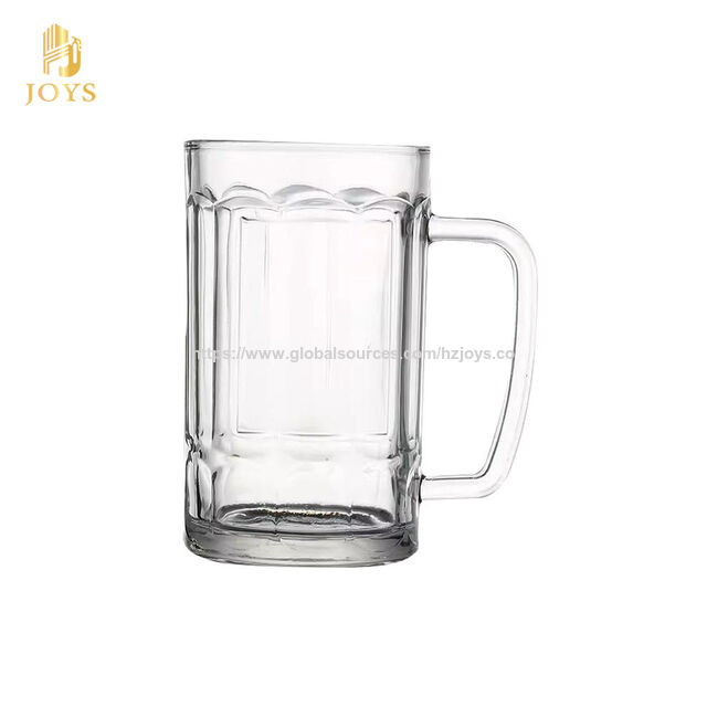 Gobelet d'eau en gros, grande capacité, chope à bière transparente avec poignée, gobelet à boisson en verre épais