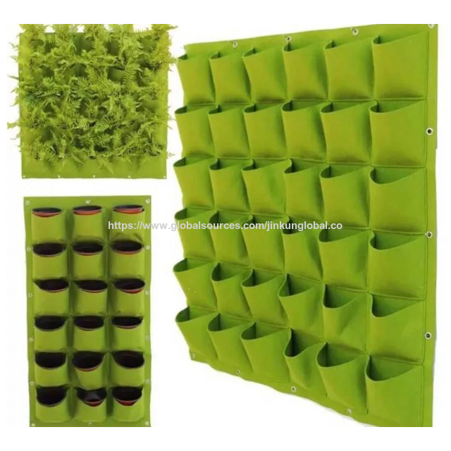 Bolsas de Cultivo Verticales Colgantes de Fieltro Transpirable - Bolsillos Reutilizables para Colgar Plantas en la Pared para Jardín Exterior y Decoración Interior del Hogar