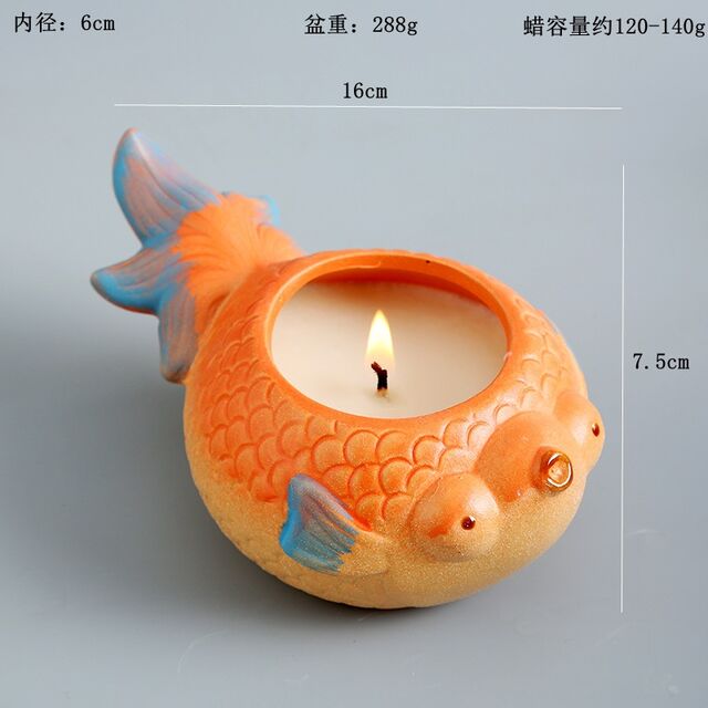 Adorno de Cerámica con Diseño de Pez Globo Adorable: Decoración para el Hogar, Regalo Festivo (Resistente al Calor, Vela No Incluida)