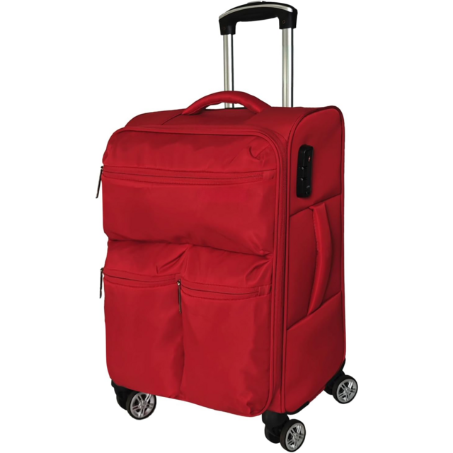 Mala de Cabine 55x35x20cm, Bagagem de Mão de Poliéster de 20 Polegadas com Fechadura TSA, Rodas Giratórias Silenciosas de 360° e Bolso para Laptop for sale at factory direct price