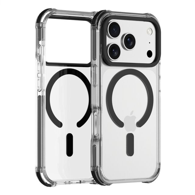 Soonleader Capa de Telefone Anti-choque TPU PC TPE, Design de Capas Transparentes Cristalinas Anti-Amarelamento para iPhone 17 Pro Max
