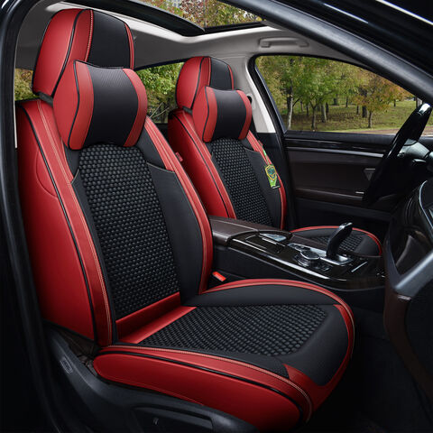 Housse de siège avant de voiture universelle, imperméable, haut de gamme, écologique, compatible airbag, vente directe d'usine en Chine avec appui-tête - VENTE CHAUDE !