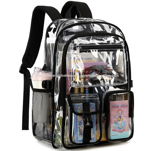 Suministro de fábrica Mochila escolar grande y transparente para niñas Bolso transparente para estudiantes