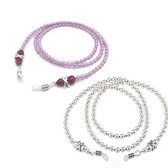 Chaînes de lunettes à perles blanches, cordons pour tenir les lunettes, cordon pour lunettes de soleil for sale at factory direct price