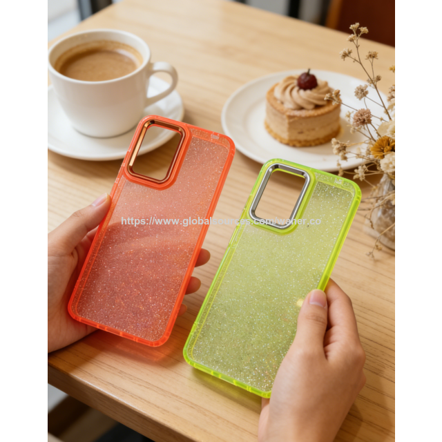 Casing Ponsel Hybrid Akrilik+TPU Anti Guncangan, Perlindungan Penuh, Penutup Bening untuk Smartphone, Pasokan Massal