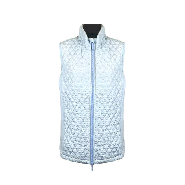 OEM Women's Fashion Casual Blue Overlapping stitch Padded Winter Vest Jacket for Daily for sale at factory direct price