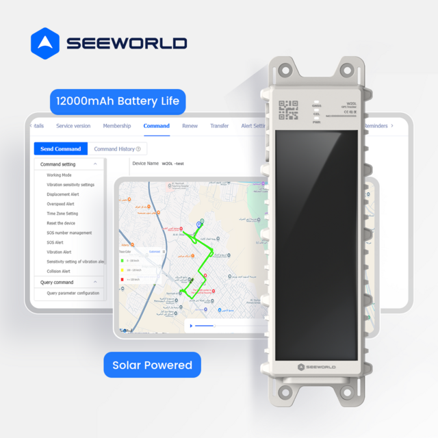 أحدث جهاز تتبع GPS بالطاقة الشمسية 4G لعام 2026 مع بطارية 12000 مللي أمبير لتتبع الأصول والحاويات