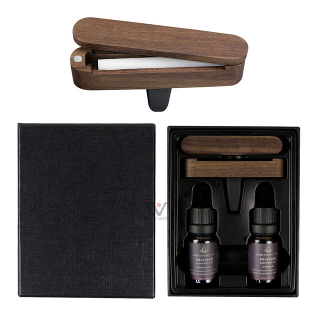 Ambientador de Coche de Lujo Personalizado en Metal Sólido de Aluminio, Difusor de Perfume para Coche con Clip de Ventilación de Madera para Auto
