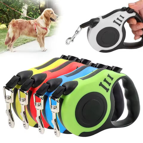 Correa retráctil automática y duradera de nailon personalizada para perros, ideal para viajes al aire libre, paseos y senderismo
