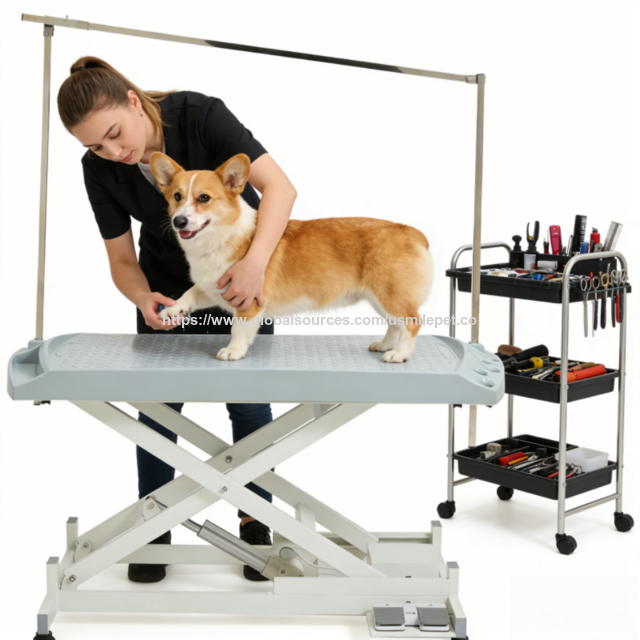 USMILEPET Bestseller Hundefrisiertisch mit Kunststoffplatte und Höhenverstellung für Hundesalons