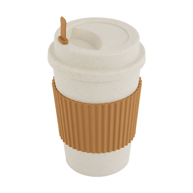 Taza de café de paja de trigo biodegradable y ecológica de 480 ml y 16 oz de fábrica, personalizada con tapa y funda for sale at factory direct price
