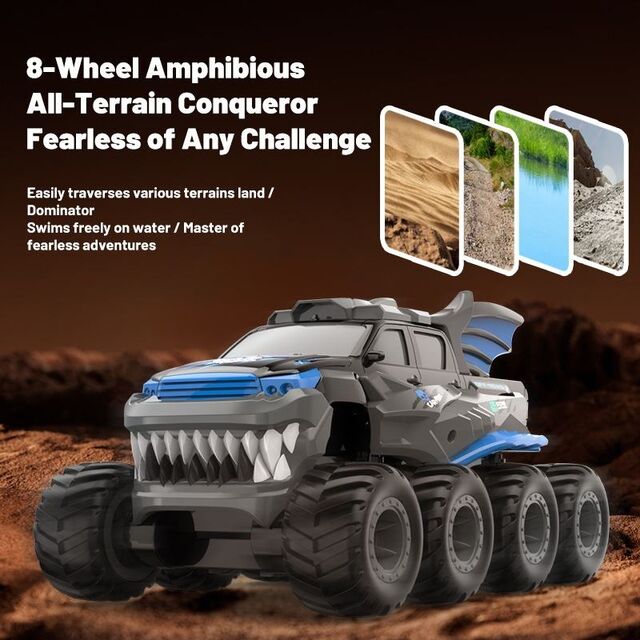 JJRC Voiture RC Sans Fil 2.4G Nouvelle Transfrontalière Huit Roues Motrices Tout Terrain Étanche Véhicule Tout-Terrain Jouet pour