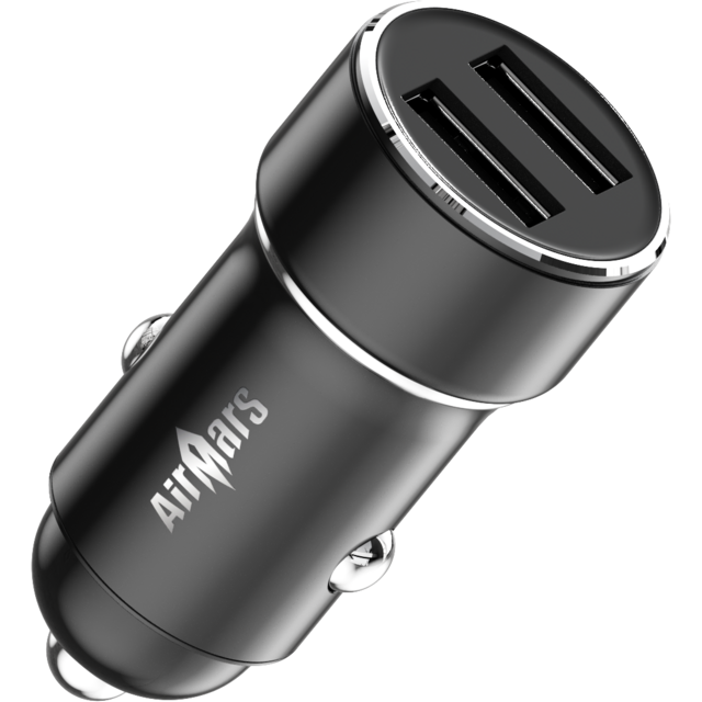 AIRMARS Cargador de Coche, 12W, Puertos USB duales, Carga rápida, AirArrow21-ACC21D - Cargador USB para Coche de Alta Velocidad
