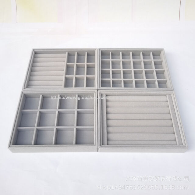 Schmuckkästchen, grauer Flanell Schmuckkasten Schmuck Organizer Schatztruhe Heimdeko for sale at factory direct price