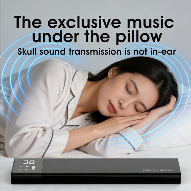 Headphone Bluetooth Konduksi Tulang dengan White Noise untuk Tidur - Ringan, Wajib Dimiliki untuk Perjalanan & Istirahat Harian, Cocok Diletakkan di Bawah Bantal
