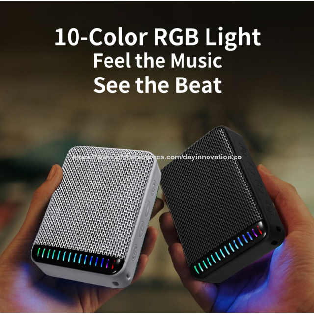 Mini haut-parleur Bluetooth LED pour téléphone portable | Son de basse 8W, étanche IPX5 pour le cyclisme et la randonnée, prix d'usine