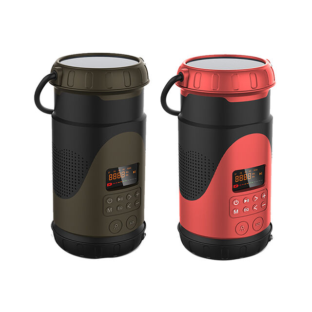 Linterna de camping USB con panel solar, dinamo manual, resistente al agua, altavoz Super Bass, subwoofer, lámpara, radio DAB FM portátil para el hogar