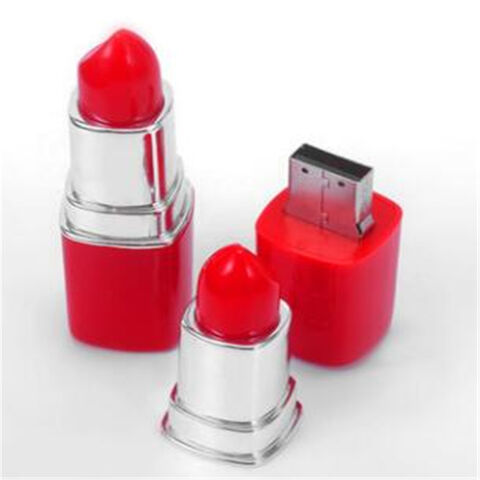 Barra de labios retráctil de plástico ABS rojo, unidad flash USB, unidad flash USB de regalo publicitario JX for sale at factory direct price